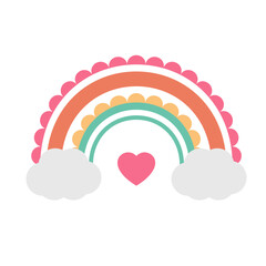 Heart, Rainbow, Cloud
