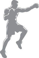 Silhouette of Boxer Sport Champions