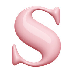 Pink Bubble Font Letter S uppercase