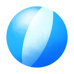 シンプルな青いビーチボールのイラスト
