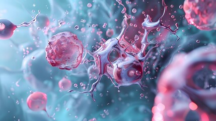 3d rendering of virus bacteria cells background, world health day healthcare concept