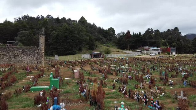 The cemetery of San Juan Chamula, Chiapas, Mexico 
