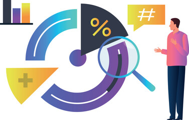 A boy is talking about finding a pie graph.