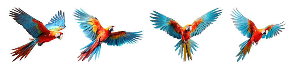 Obraz premium Flying parrot bird animal set