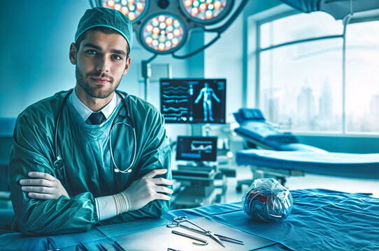 a doctor in a surgery room, scientist in laboratory - Powered by Adobe