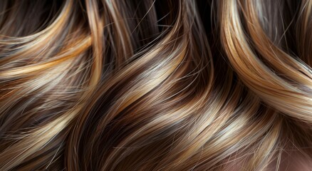 Naklejka premium Closeup of blond and brown hair strands