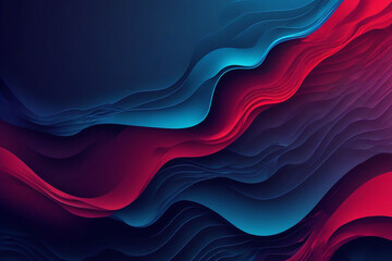 waves in three color vector illustration