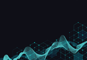 Abstract hexagonal molecular structures in technology background and science style. Medical design. Vector illustration