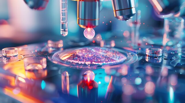 VRE bacteria in a clinical laboratory setting, showcasing microscopic views and scientific equipment under bright, clinical lighting for emphasis on scientific analysis