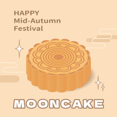 Mid Autumn Festival Mooncake vector flat design