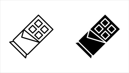 Chocolate bar icon set isolated vector illustration. High quality black style vector icon on white background