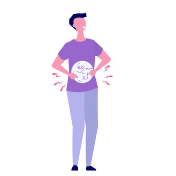 recommend clip art: Worm infection, human intestinal parasites concept. Vector illustration.