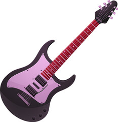 Obraz premium Electric Guitar Element on Png Background.