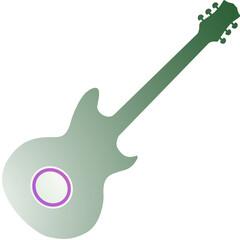 Music Melody Poster Design with Guitar Isolated on Png Background.
