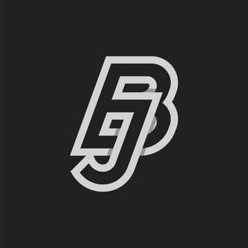 Letter BJ or JB Logo, Monogram Logo letter B with J combination, design logo template, vector illustration