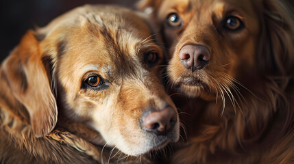 Obraz premium portrait of two retriever dogs