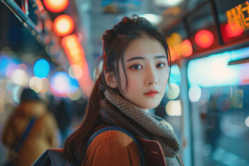 Obraz premium Evening City Subway Portrait
