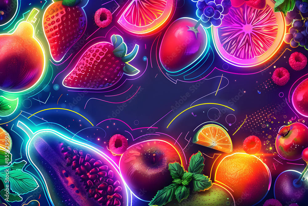 Wall mural poster of fruits and vegetables