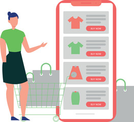 Girl is talking about products online.