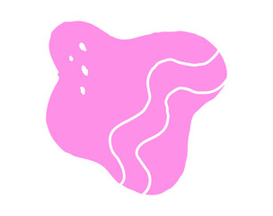 Hand drawn pencil organic shapes with doodle strokes and outlines, squiggles and scribbles. fluid, flowing, irregular elements in trendy colors.