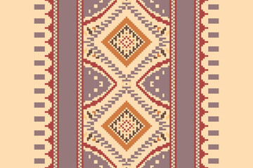 Seamless geometric ethnic asian oriental and tradition pattern design for texture and background. Silk and fabric pattern decoration for carpet, clothing, wrapping and wallpaper