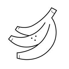 Banana linear vector icon isolated on white background, Outline orange fruit, simple black and white icon