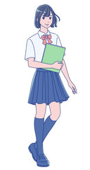 本を持って微笑む女子学生