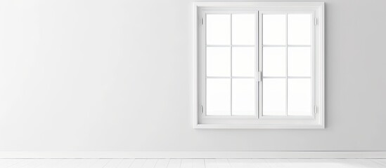 Double white plastic window on white background. with copy space image. Place for adding text or design