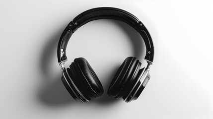 Fototapeta premium Sleek Wireless Headphones on Isolated White Background Showcasing Modern Design