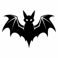 Silhouette Bat Vector Illustration Isolated on White Background 