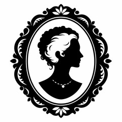 Silhouette Cameo Vector Illustration Isolated on White Background 