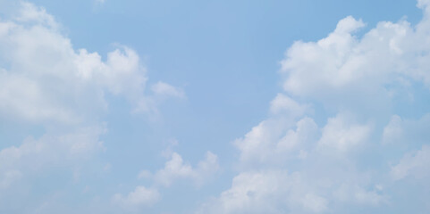 Natural sky beautiful blue and white texture background. blue sky with cloud.	