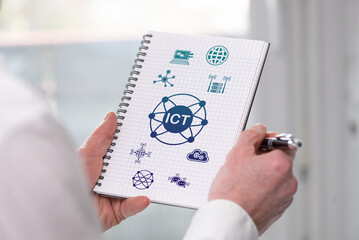 Ict concept on a notepad