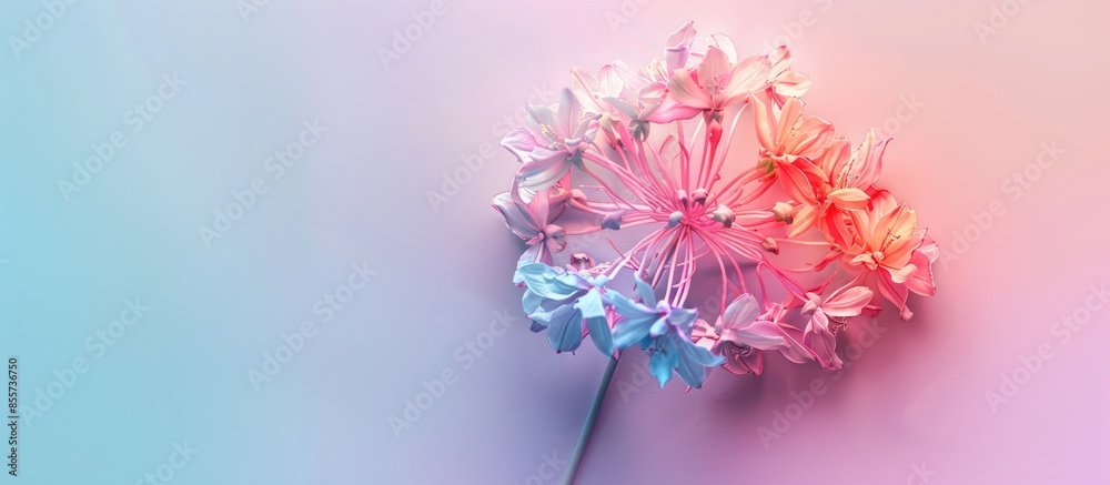 Poster Cracker flower on pastel background  Abstract  Flower. with copy space image. Place for adding text or design