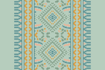Seamless geometric ethnic asian oriental and tradition pattern design for texture and background. Silk and fabric pattern decoration for carpet, clothing, wrapping and wallpaper