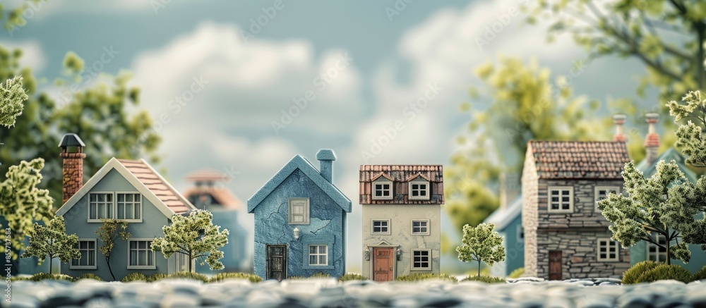 Leinwandbilder The projects of houses as a background. with copy space image. Place for adding text or design