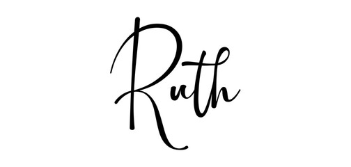 Ruth - colore nero - parola nome scritta - ideale per websites, presentazioni, biglietti, banners, sweatshirt, stampe, cricut, silhouette, sublimazioni, etichette, adesivi