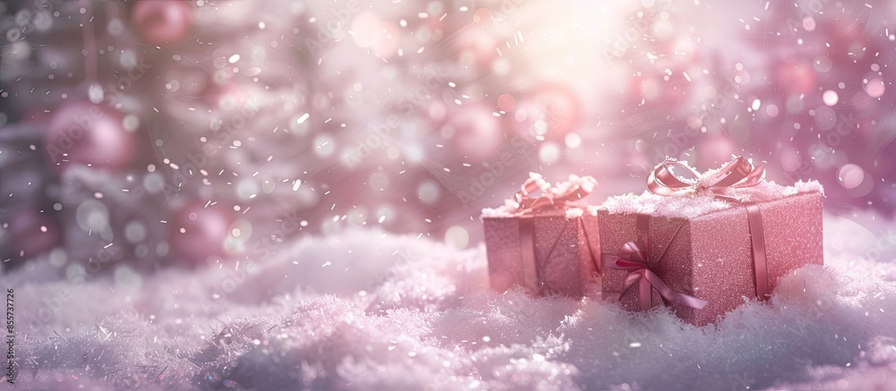 Poster Christmas presents pastel background  Christmas  Texture. with copy space image. Place for adding text or design
