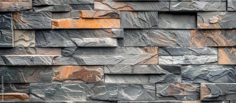 Aufkleber pattern of decorative slate stone wall surface. with copy space image. Place for adding text or design