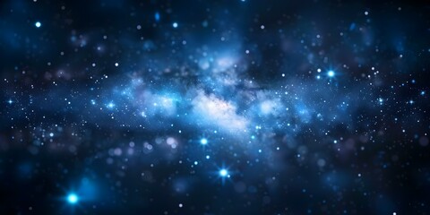 Electric blue galaxy with twinkling stars against dark gas creates mesmerizing phenomenon. Concept Astronomy, Space Exploration, Galactic Phenomenon, Cosmic Wonders, Star Gazing