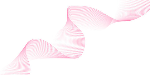 Abstract colorful pink lines on a white background.  Vector abstract colorful flowing wave lines isolated on white background. Design element for technology, science, music or modern concept.