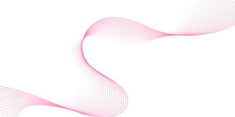 Abstract colorful pink lines on a white background.  Vector abstract colorful flowing wave lines isolated on white background. Design element for technology, science, music or modern concept.
