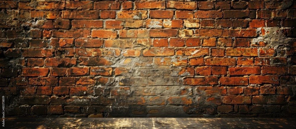 Aufkleber old grunge brick wall background with vignetted corners,. with copy space image. place for adding te