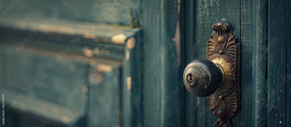 Aufkleber door knob, selective focus. with copy space image. place for adding text or design