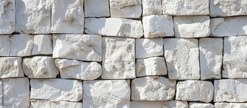 Fototapete a wall of white bricks as a background. close-up. place for text. with copy space image. place for a
