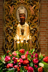 Fototapeta premium interior decor, pictures and models within a large spanish building, the Santuario de Torreciudad, a spectacular Marian shrine in honor of the Blessed Virgin Mary
