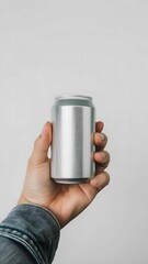 slim aluminium can in hand
