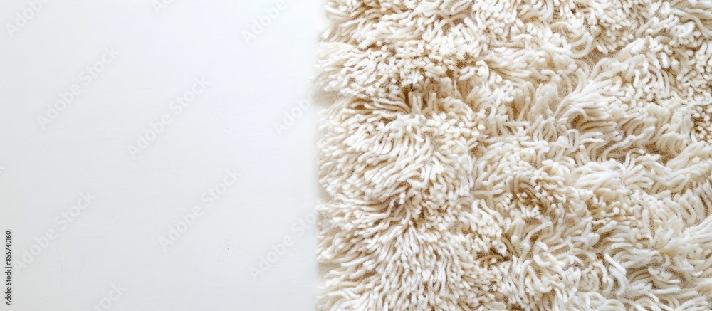 Poster Soft rug on white background. with copy space image. Place for adding text or design