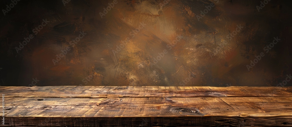Poster table old vintage wood. with copy space image. Place for adding text or design