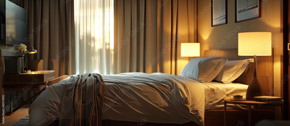 Poster Hotel room . with copy space image. Place for adding text or design